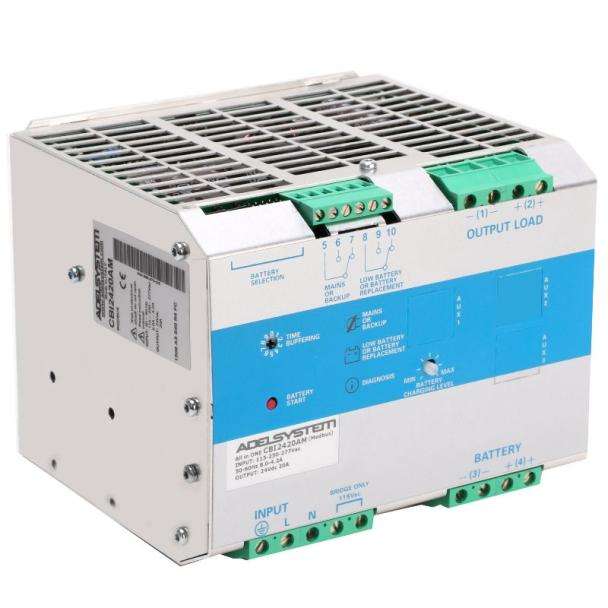 ADELSystem CBI2420A DIN Rail Mount DC UPS Rail 480W 24V 20A Modbus